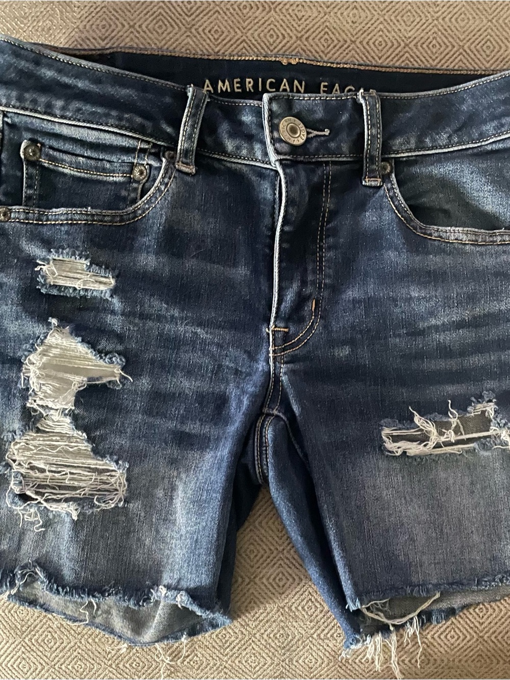 American Eagle Outfitters Distressed Dark Blue Denim Men’s Shorts